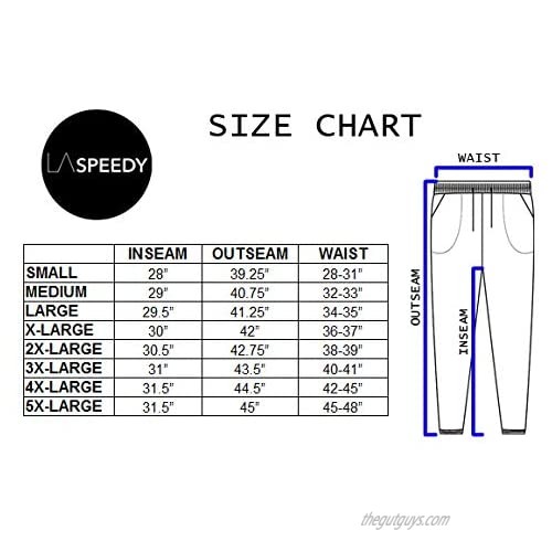 LA Speedy Men's Classic 3 Pocket Fleece Sweatpants Elastic Bottom Made in USA