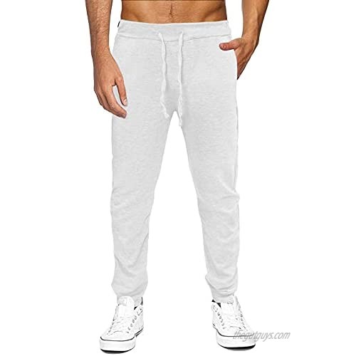 MorwenVeo Men's Basic Fleece Casual Pants - Active Jogger Sweatpants Fashion Track Pants with Pockets - 5Colors