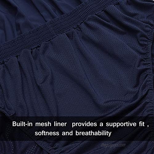 ADOME Running Shorts for Men with Liner Gym Workout Shorts Quick Dry Sports Shorts 3 inch