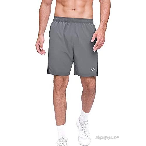 Aurgelmir Men's Workout Shorts Athletic Gym Quick Dry Running Basketball Shorts with Zip Pockets