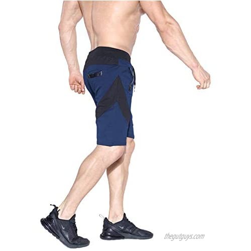 BROKIG Men's Gym Shorts Athletic Workout Running Mesh Shorts with Pockets
