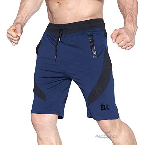 BROKIG Men's Gym Shorts  Athletic Workout Running Mesh Shorts with Pockets