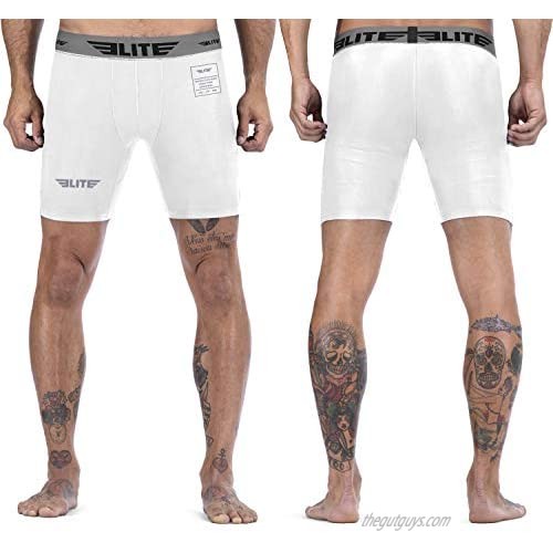 Elite Sports Mens Compression Shorts MMA Compression Base Layer Workout Jiu Jitsu Shorts