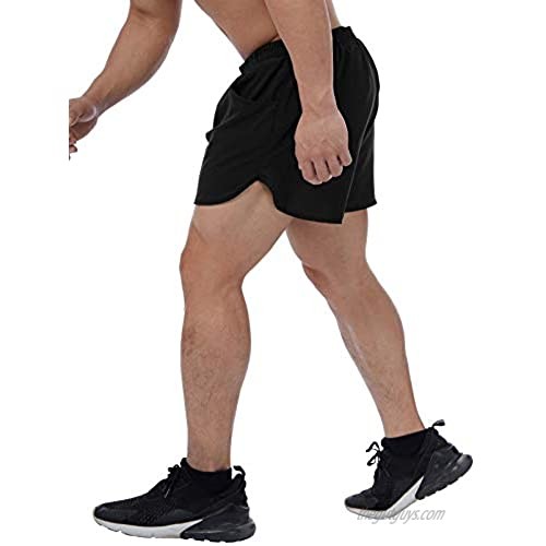HOMETA Men 5 inch Running Shorts with Pockets Gym Workout Shorts for Men Jogging Athletic Training Shorts