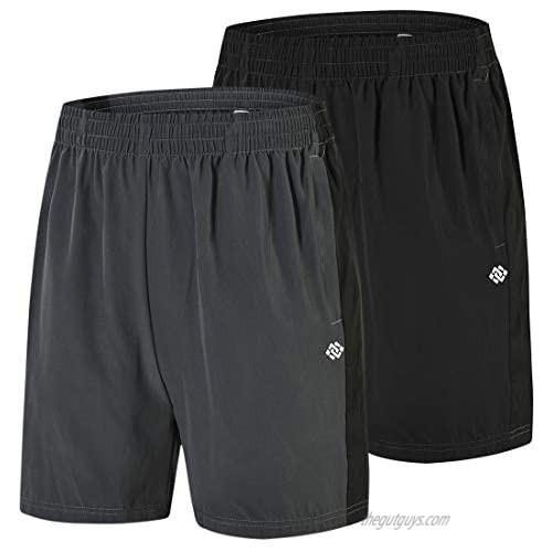 JINSHI Men’s Outdoor Sports Shorts Quick Dry Zipper Pockets Athletic Shorts