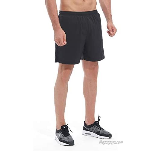 LAZALAM Men's 5" Running Workout Shorts Quick Dry Mesh Liner Athletic Shorts with Back Zipper Pockets