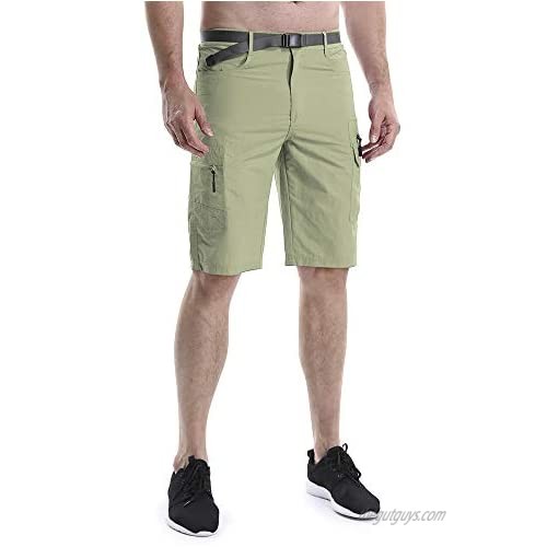 Men's Outdoor Hiking Shorts with Belt Lightweight Quick Dry Stretch Cargo Shorts Travel Fishing Golf Tactical Shorts