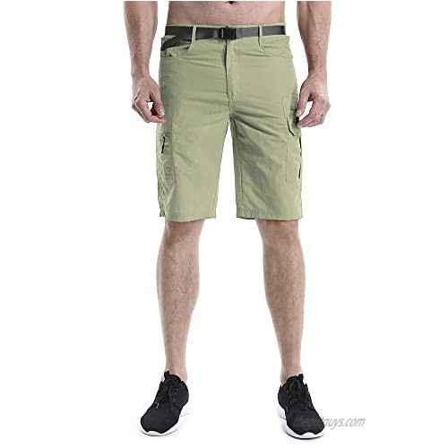 Men's Outdoor Hiking Shorts with Belt Lightweight Quick Dry Stretch Cargo Shorts Travel Fishing Golf Tactical Shorts