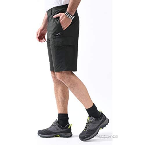 svacuam Men's Casual Outdoor Sports Quick Dry Hiking Shorts with Zipper Pockets