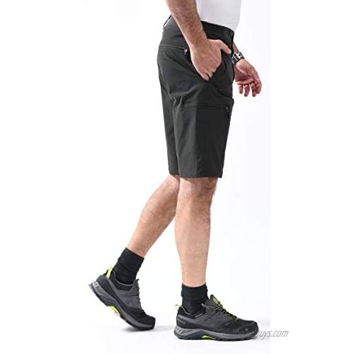 svacuam Men's Casual Outdoor Sports Quick Dry Hiking Shorts with Zipper Pockets
