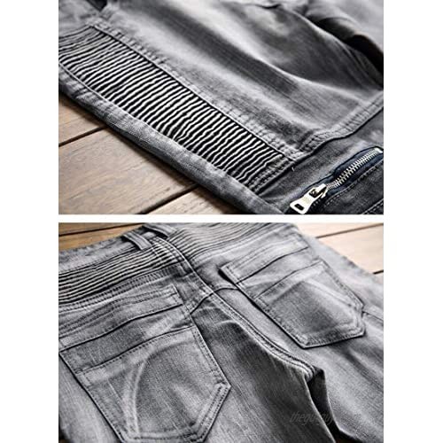 Amoystyle Men's Fashion Stretch Slim Fit Jeans Size US 30-40