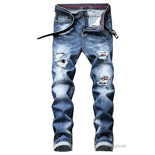LONGBIDA Men's Ripped Distressed Skinny Slim Fit Jeans