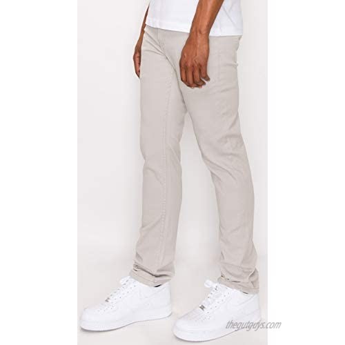 Men's Skinny Denim Jeans Pants - Classic Slim Fit Comfort Stretch Casual Essential Colored Bottom