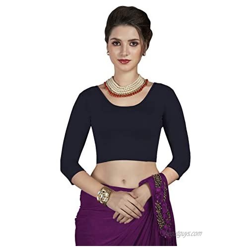 Crazy Bachat Women's Readymade Indian Designer Stretchable Blouse for Saree Crop Top
