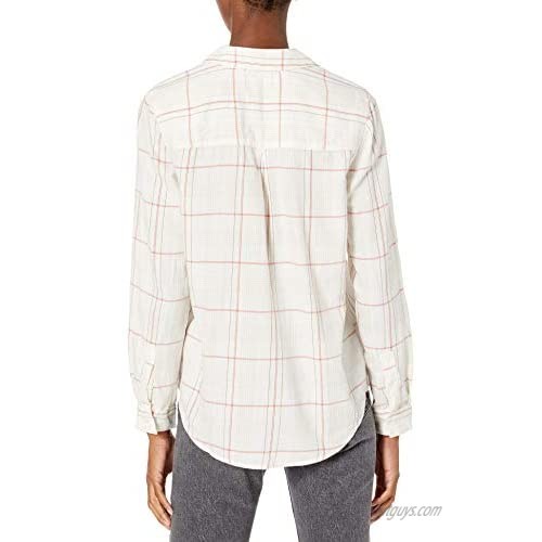 Lucky Brand Women's Long Sleeve Button Up Striped One Pocket Shirt