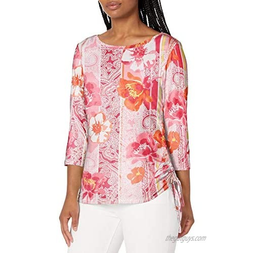 Ruby Rd. Women's Riviera Floral Striped Top