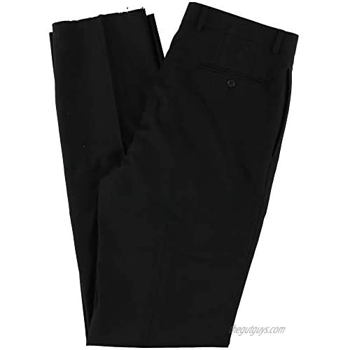 Alfani Mens Solid Dress Pants Slacks Black 36W x UnfinishedL
