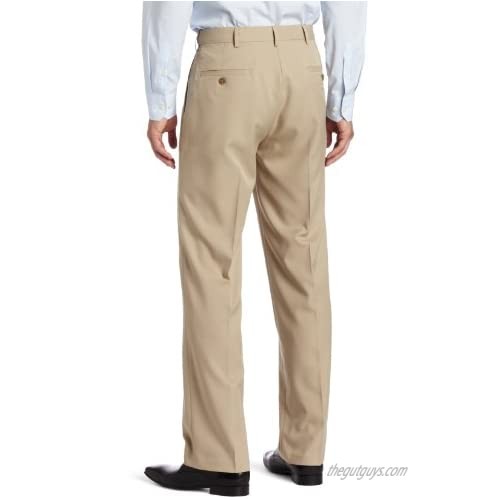 Haggar Men's Flex Gab Plain-Front Expandable-Waistband Dress Pant