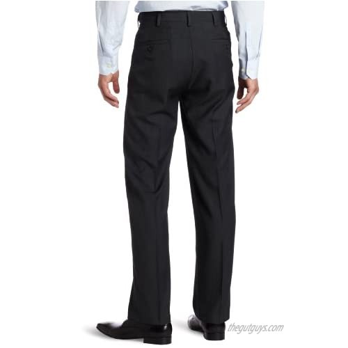 Haggar Men's Flex Gab Plain-Front Expandable Waistband Straight-Fit Dress Pant