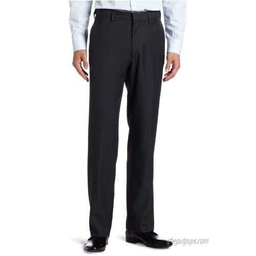 Haggar Men's Flex Gab Plain-Front Expandable Waistband Straight-Fit Dress Pant