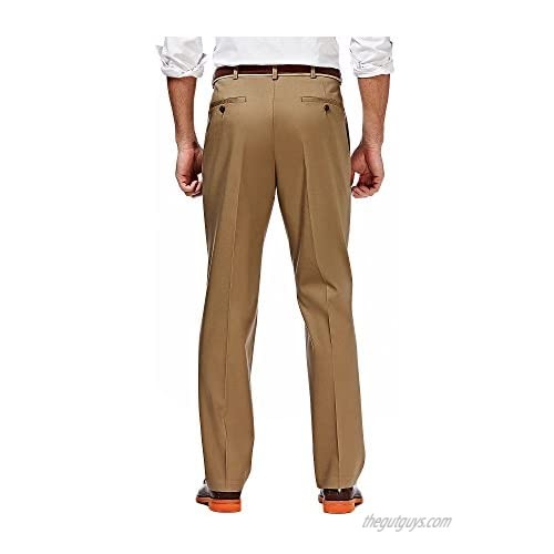 Haggar Men's Premium No Iron Khaki Flat Front Pant Br Khaki 34-31