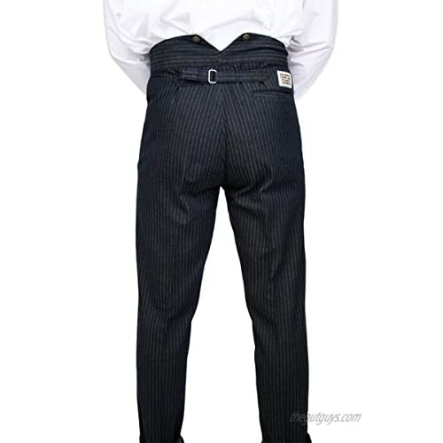 Historical Emporium Men's High Waist Humboldt Cotton Striped Trousers