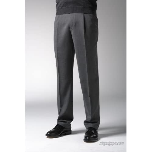 Knightsbridge Super 100's Wool Stretch Gabardine Men's Dress Pants 1 Pleat