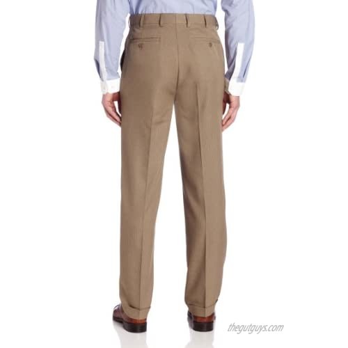 Louis Raphael ROSSO Men's Pleated Pattern Dress Pant with Comfort Waistband