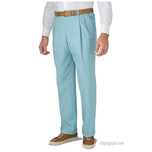Paul Fredrick Men's Classic Fit Ultimate Comfort Cotton Herringbone Pleated Pant