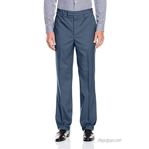 Savane Men's Flat Front Premium Flex Micro Tic Dress Pants