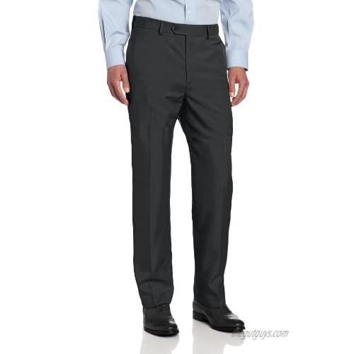 Savane Men's Flat Front Select Edition Crosshatch Dress Pant
