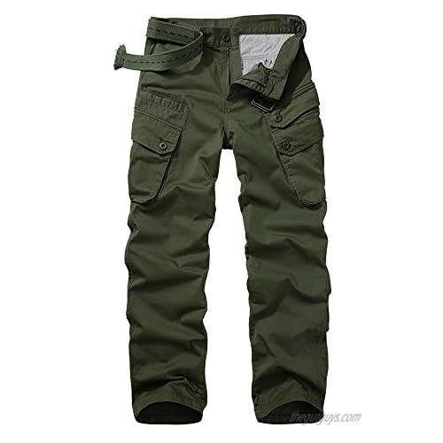 AKARMY Men's Lightweight Hiking Pants Multi-Pocket Work Cargo Pants Outdoor Travel Fishing Safari Pants