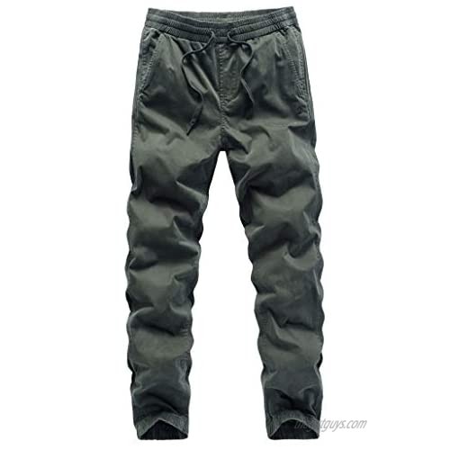 chouyatou Men's Active Elastic Waist Relaxed Fit Lightweight Camo Printed Military Wild Jogger Pants