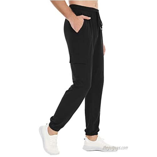 Doaraha Mens Casual Sweatpants Cotton Joggers Pants Lounge Ankle Tapered Athletic Pants Drawstring Closure Pants with Pockets
