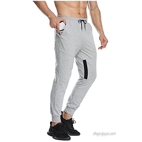Giorzio Men's Sweatpants with Zipper Pockets Traning Joggers Casual Pants Athletic Pants for Workout Running
