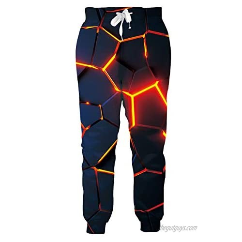 Goodstoworld Unisex Adults Teens 3D Jogger Pants Graphic Baggy Drawstring Sweatpants with Pockets S-XXL