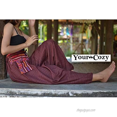 Harem Pants for Women and Men Traditional Loose Plus Size 100% Cotton Bohemian Style