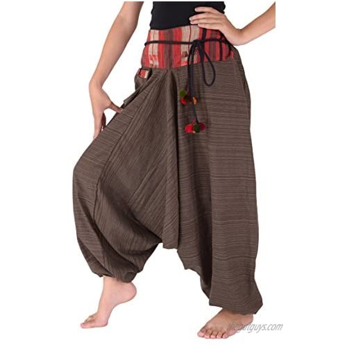 Harem Pants for Women and Men Traditional Loose Plus Size 100% Cotton Bohemian Style