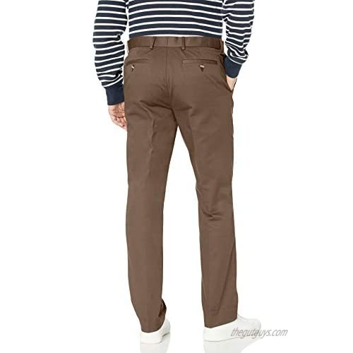 Louis Raphael KHAKIS Men's Flat Front Cotton Blend Pant with Comfort Waistband