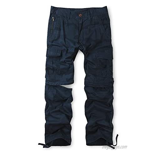 Men's Convertible Pants Zip Off Casual Cargo Military Army Tactical Combat Work Trousers