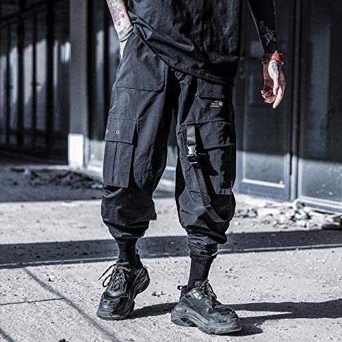 MOKEWEN Men's Punk Streetwear Jogger Casual Cargo Ankle Harem Pants