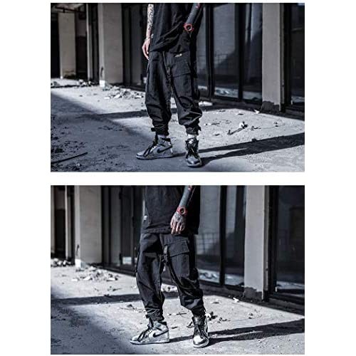 MOKEWEN Men's Punk Streetwear Jogger Casual Cargo Ankle Harem Pants