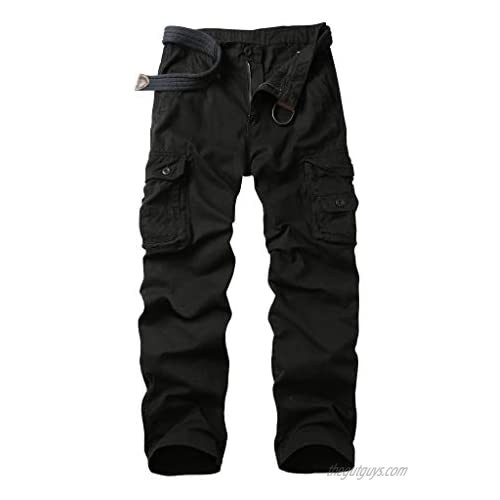 TRGPSG Men's Lightweight Casual Cargo Pants Multi-Pocket Military Combat Relaxed Fit Tactical Work Hiking Pants