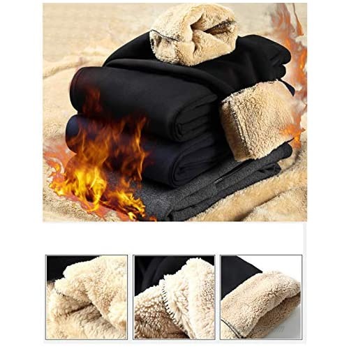 Yeokou Mens Winter Warm Sherpa Lined Active Thermal Jogger Fleece Sweatpants Pant