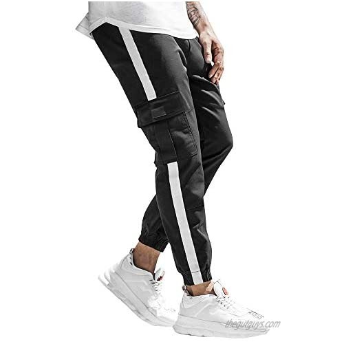 ZNU Men's Joggers Casual Slim Fit Stretch Cargo Pants with Pockets