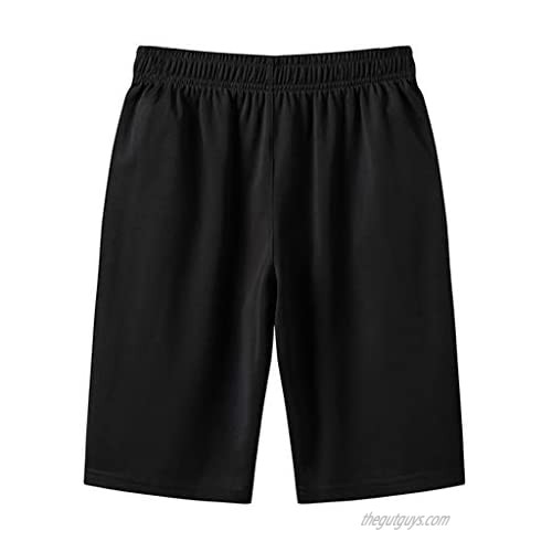 aihihe Mens Shorts Athletic with Pockets Casual Elastic Waist Big and Tall Shorts L-6Xl