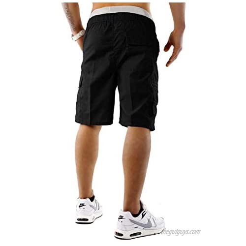 air-SMART Men's Linen Cargo Short Overall Cropped Pants Summer Casual Work Shorts with Multi Pocket