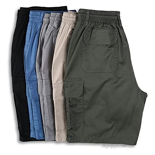 APTRO Men's Cargo Shorts 8 Inseam Lightweight Cotton Casual Shorts D01 Khaki L