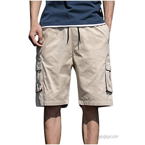 DIOMOR Plus Size Fashion Outdoor Cargo Shorts for Men Classic 9 Inseam Big Pockets Hiking Trunks Casual Comfy Pants