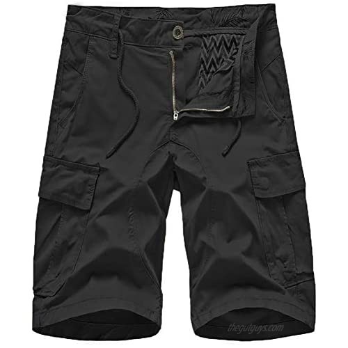 DOBOLY Men’s Cargo Shorts Stretch Work Shorts with Multi Pockets Hiking Tactical Shorts